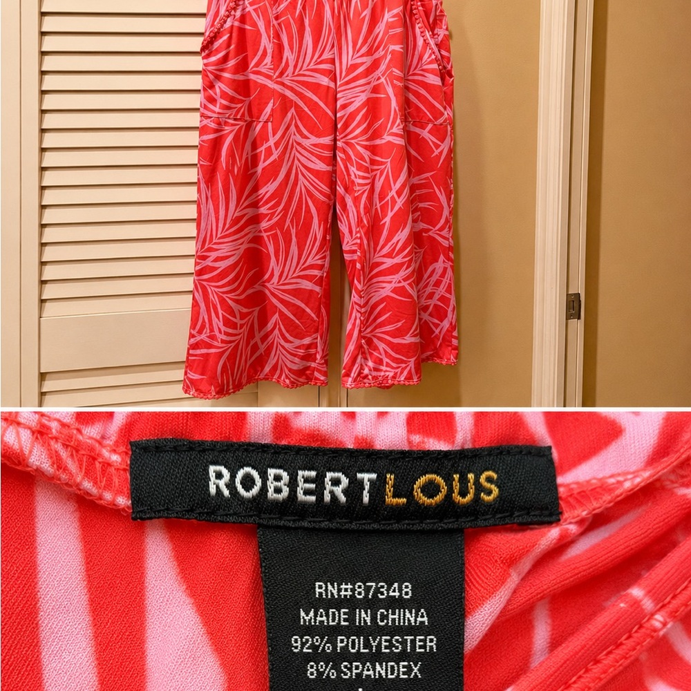 Robert Louis Coral Pink Printed Wide-Leg pants